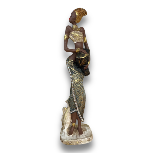Estátua Africana Vaso/Tamborim
