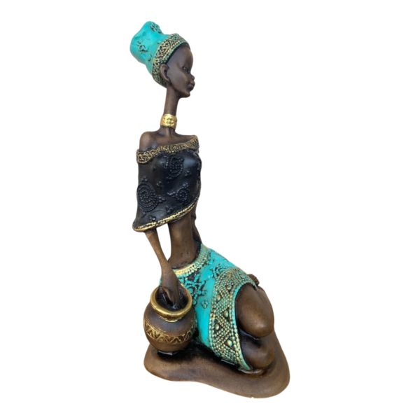 Estátua Africana Sentada Vaso - Image 3