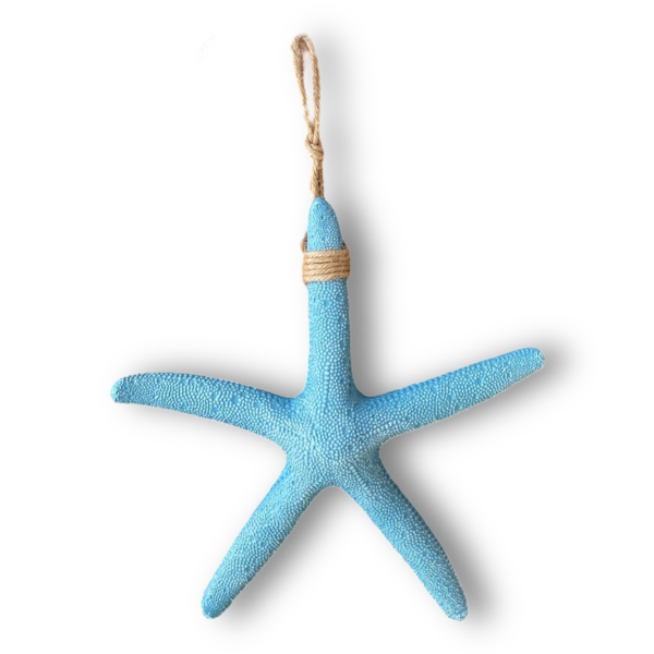 Estrela Decorativa De Parede Azul Claro em Resina 23 Cm - Image 2