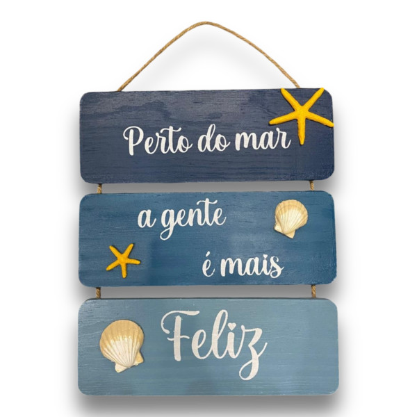 Placa Perto do Mar em madeira