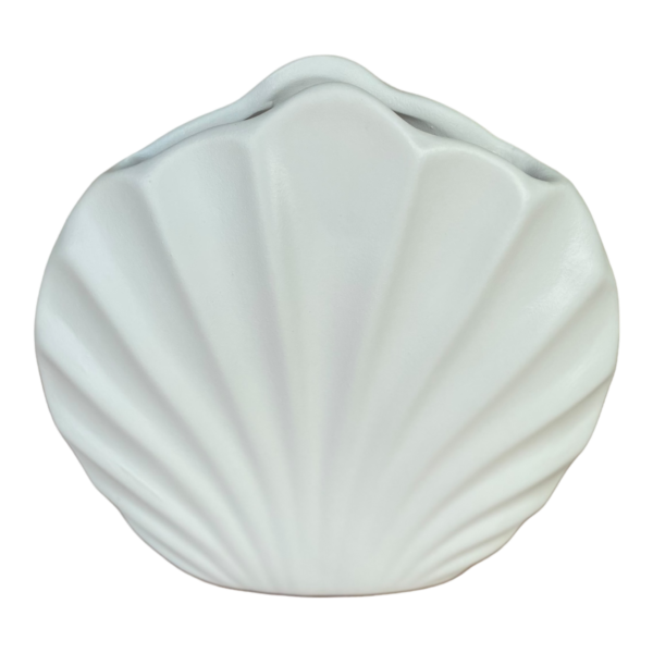 Vaso Decorativo Concha Modern Branco em Ceramica - Image 2