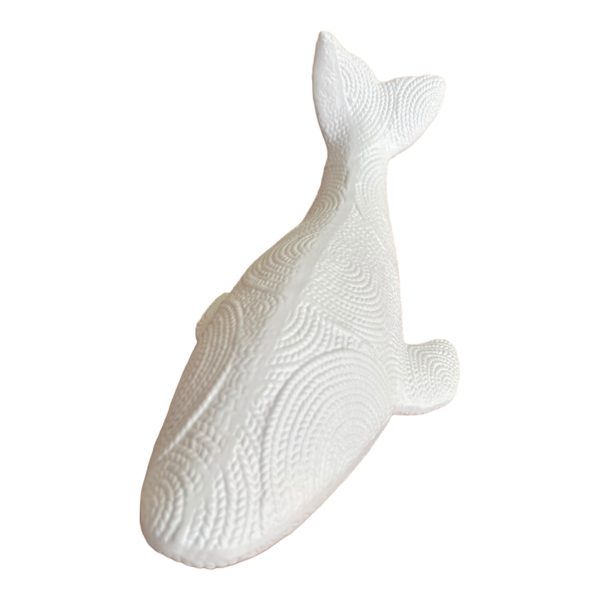 Baleia Texturizada Branca em Ceramica GD