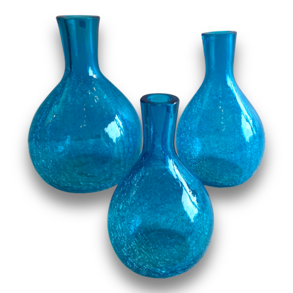 Vaso Glass Craquele Azul