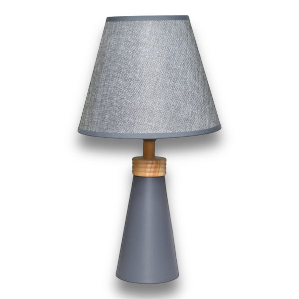 Abajur Base Cone Cinza 24 x 44cm