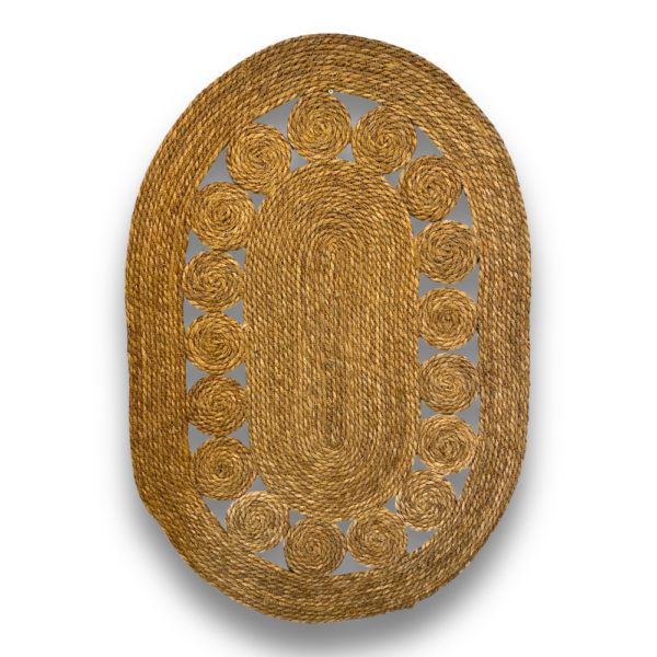 Tapete Fibra Natural Corda Oval Vazado 100 x 70cm - Image 3