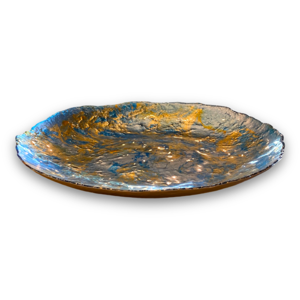 Centro de Mesa Vidro Azul/Dourado 40cm - Image 3